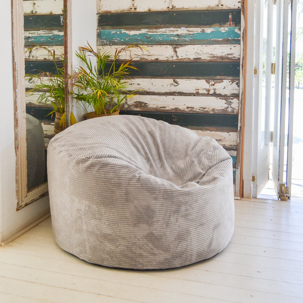 Grey cord top bean bag